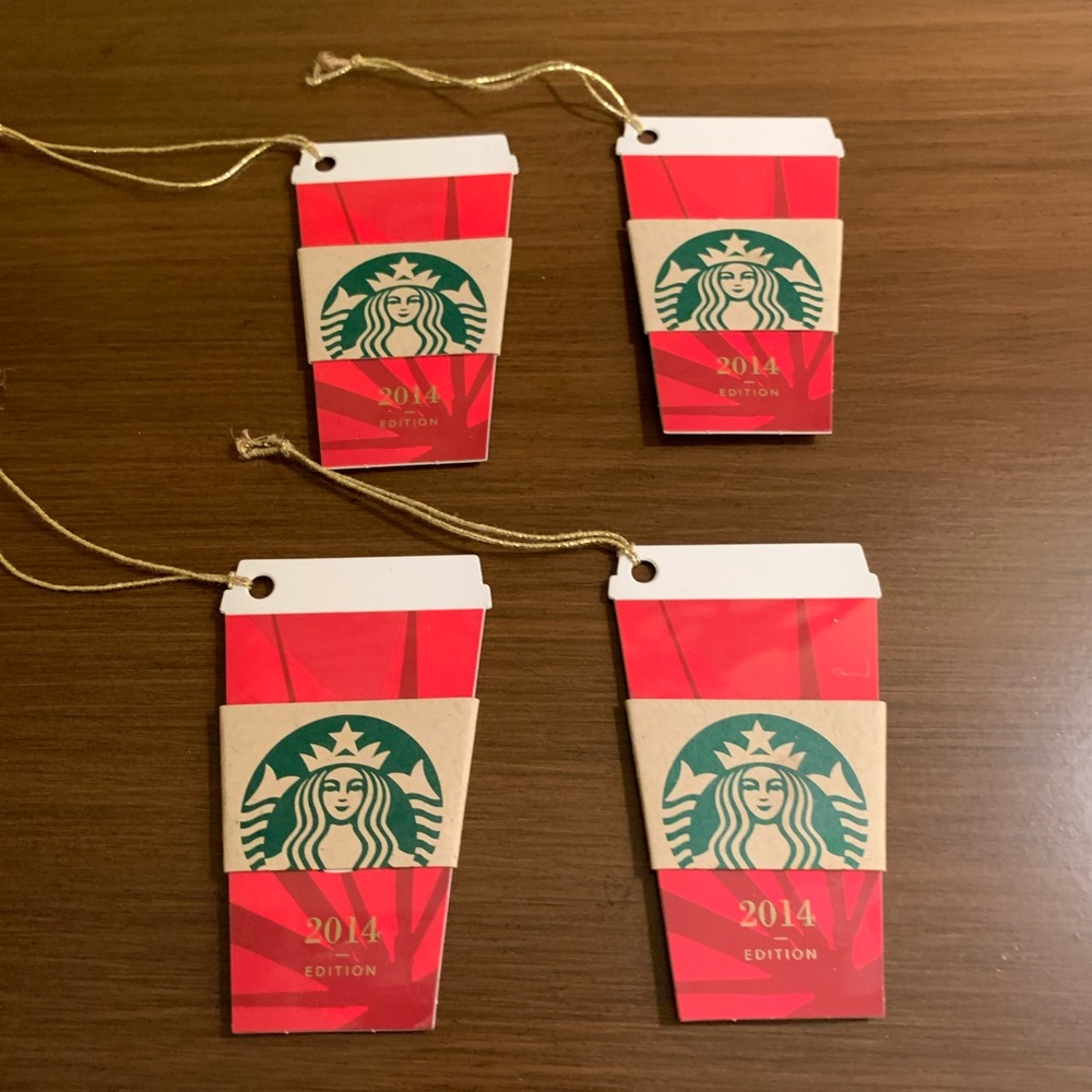 Starbucks Ornament Gift Card 2014 Edition, Set/4